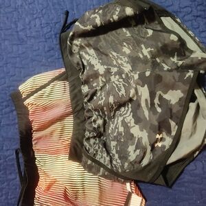 Under Armour Black Camouflage and UA Striped Shorts